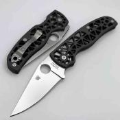 SC266ALP Couteau SPYDERCO Edgerati Lame Acier CPM S30V Satin Manche Alu Gray Compression Lock USA - Livraison Gratuite