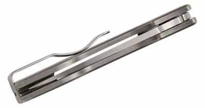 SC269TIP Spyderco PITS 2 Slipit – Lame Drop Point M398 Satinée, Manche Titane Slip Joint Clip Fabriqué en Italie - Livraison Gratuite