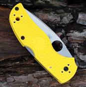 SC41PYL5 Spyderco Native 5 Salt – Couteau pliant Lame Acier CPM MagnaCut Satin Manche Yellow FRN USA - Livraison Gratuite