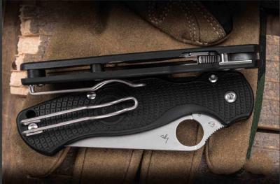 SC81PBK2 Spyderco Para Military 2 Lightweight – Couteau Compression Lock Lame Acier CTS-BD1N Manche Black FRN USA - Livraison Gratuite