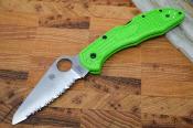 SC88FSGR2 Couteau Spyderco Salt 2 Green Lame LC200N Delica 4 Japan - Livraison Gratuite