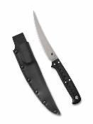 SCFB52GP Spyderco Shelter Cove  Couteau Lame Acier 8Cr17MoV Satin | Manche G10 Noir | Housse Cuir | Livraison Gratuite