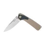 SRM106MGW Couteau SRM Dome 106M-GW | Lame Drop Point Acier 12C27 | Finition Satinée | Manche G10 Desert  | Clip - Livraison Gratuite