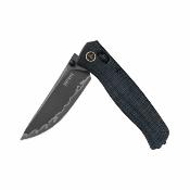 SRM255LMB3  Couteau SRM Medal | Lame Acier Laminated 140Cr Drop Point | Manche Plaquettes Black Micarta | Ambi-Lock | Livraison Gratuite