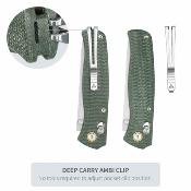 SRM255LMG3 Couteau SRM Medal | Lame Acier 140Cr Laminated Drop Point | Manche Plaquettes Green Micarta | Slip Joint | Livraison Gratuite