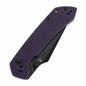 T1034F10 Couteau Tenable Fenrir | Lame Sparrow Steel 14C28N Blackwashed | Button Lock & Manche Purple G10 - Livraison Gratuite