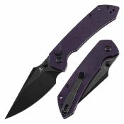 T1034F10 Couteau Tenable Fenrir | Lame Sparrow Steel 14C28N Blackwashed | Button Lock & Manche Purple G10 - Livraison Gratuite