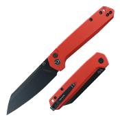 TD015RD Couteau Defcon Tier 2 Lame Sheepfoot Sandvik 14C28N Manche Aluminium Red Sécurité Button Lock - Livraison Gratuite 