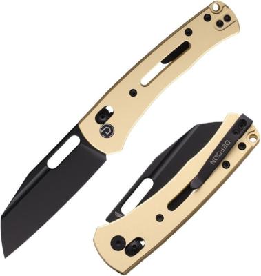 TD023DC Defcon Tan | Couteau Pliant | Lame Tanto Reverse 14C28N | Manche Aluminium | Axis Lock - Livraison Gratuite