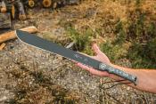 TPMAC230 — Machette TOPS Machete .230 Lame Acier Carbone 1095 Finition Grise Manche Micarta Noir Housse nylon Bushcraft USA Livraison Gratuite
