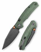 TVJM12GM14 — Couteau Trivisa Hornet Pro-GM Lame Acier 14C28N Drop Point Black Stonewash Manche Micarta Button Liner Lock - Livraison Gratuite