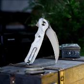 TVTY23AL14 Trivisa Lacerta-AL – Couteau pliant Liner Lock Lame Acier 14C28N Sandblast Manche Aluminum Foil - Livraison Gratuite