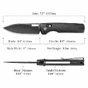 TVTY29BM14 Trivisa Sabretooth BM | Crossbar Lock | Lame Drop Point Acier 14C28N | Manche Micarta Black Roulements Céramique - Livraison Gratuite