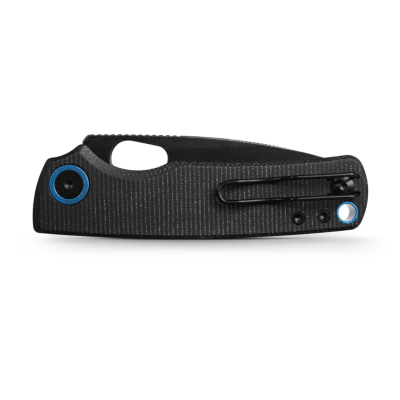 VOSA2601 Couteau Vosteed Porcupine Black Drop Point Lame Acier 14C28N - Manche Micarta - Pivot sur Roulements - Livraison Gratuite