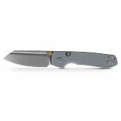 VOSA2930  Couteau Vosteed Raccoon 2.0 | Lame Modified Sheepsfoot Acier 14C28N | Manche Gray G10 Button Lock - Livraison Gratuite