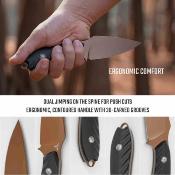 VOSD0801 Vosteed Inferno | Couteau Lame Acier 14C28N Copper Dune | Manche G10 Noir Housse Kydex - Livraison Gratuite