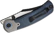 ZXFK03A2 Couteau Kizer Cutlery PIONEER Lame Bowie Acier S35VN Manche Richlite Bleu Sécurité Liner Lock - Livraison Gratuite