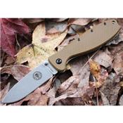 Couteau Esee BRK Zancudo Framelock Lame Acier AUS-8 Manche FRN Coyote BRKR1CB - Free Shipping