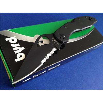 Couteau Spyderco Byrd Meadowlark 2 Acier 8Cr13MoV Manche Acier Lockback BY04BKPS2 - Free SHipping