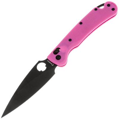 DGRFM022SPKB — Couteau Daggerr Sting Slim Lame Acier VG-10 PVD Noir Manche G10 Rose Crossbar Lock Livraison Gratuite