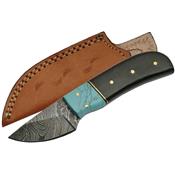 DM1146HN Couteau Skinner Damas 256 Couches Manche Corne/Turquoise - Livraison Gratuite