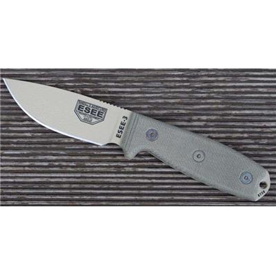 COUTEAU ESEE Knives - COUTEAU RAT CUTLERY ESEE MODEL 3 Carbone 1095 MADE IN USA ES3PMDT - Free Shipping