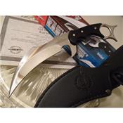Couteau Karambit Gil Hibben Silver Chrome Lame Acier 5Cr15 Manche Micarta Etui Cuir GH5054 - Free Shipping