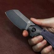 K3129A2 Couteau Kansept Pluto | Lame Acier S90V Drop Point | Manche Purple Micarta/Titanium | Liner Lock | Livraison Gratuite