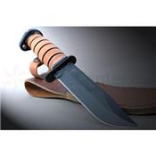 Couteau Ka-Bar Dog's Head Utility Knife Acier Carbone 1095 Manche Cuir Etui Cuir Made In USA KA1317 - Free Shipping