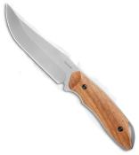 KS1418 Couteau Kershaw Large Hunting Lame Clip Point Acier Inoxydable Satin Manche en Bois Etui Nylon - Livraison Gratuite