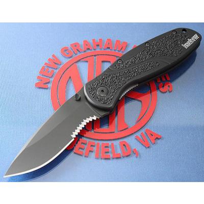 Couteau Kershaw Blur Tactical A/O Acier 14C28N Serr Manche 6061-T6 Made USA KS1670GBBLKST - Free Shipping