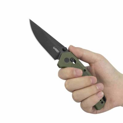 KUB464C Kubey Geri | Couteau Lame Acier 14C28N Satin | Manche G10 Green | Crossbar Lock | Livraison Gratuite