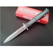 RR1858 Couteau Stiletto Lame Acier Inox/Titanium Manche Aluminum - Livraison Gratuite