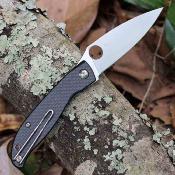 SC274CFP Couteau Spyderco Mantra 4 Lame Acier 8Cr13MoV Leaf-Shaped Manche Black Carbon Fiber / G10 Liner Lock | Livraison Gratuite