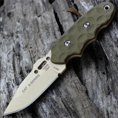 Couteau Tops Knives C.A.T. 200 Carbone 1095 Manche Green Micarta Etui Kydex Made USA TP200S04 - Free Shipping