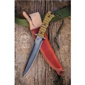 Couteau TOPS Wild Pig Hunter Fighting Carbone 1095 Manche Micarta Etui Cuir Made In USA TPWPH07 - Free SHipping