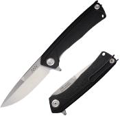  ANVZ100008 Couteau Acta Non Verba Z100 Flipper Lame Drop Point Acier N690 Manche G10 Noir Liner Lock - Livraison Gratuite