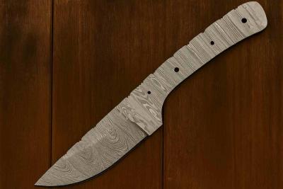 BLDM2745 – Lame A customiser Drop Point Acier Damas One-Piece Construction Filework – Livraison Gratuite