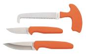  BR0553 Browning – Sharp Ridge 3-Piece Set | Skinner + Caper + Scie Os | Lames Acier 8Cr13MoV | Manche Caoutchouc Orange | Étui Nylon Renforcé - Livraison Gratuite