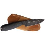 BRAD35S101 Couteau Fixe Bradford Guardian 3.5 Tanto Lame Acier N690 Manche Micarta Noir Étui Cuir Made USA - Livraison Gratuite
