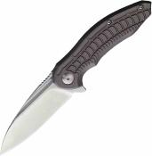 BRB273 Couteau Brous Blades Bionic 3.0 Lame Acier D2 | Manche Titane Sculpté Gris | Made in USA - Livraison Gratuite
