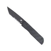 CBTPLRBKBTS Couteau Cobratec Prowler Lame Tanto Acier D2 – Partiellement crantée – Manche G10 Noir – Button Lock – Livraison Gratuite