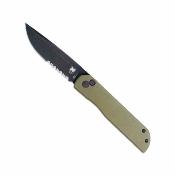 CBTPLRODBDS CobraTec Prowler | Couteau Pliant | Lame Drop Point D2 | Manche G-10 OD Green | Button Lock | Livraison Gratuite
