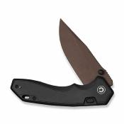 CE250932 — Couteau Civivi Elite Brova Top Liner Lock Lame Acier CPM S35VN Marron Foncé Manche Aluminium Noir Livraison Gratuite