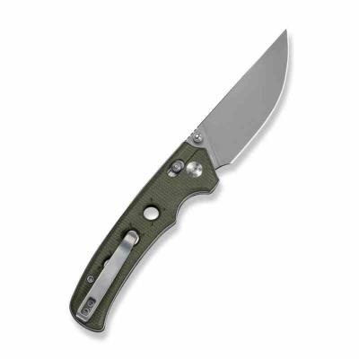 CIVC24020C3 Civivi Noctis – Couteau Pliant Lame Acier Nitro-V Satin 7,6 Cm Straight Back, Manche Micarta Olive, Crossbar Lock – Livraison Gratuite