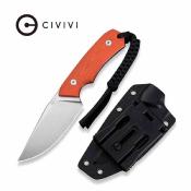 CIVC24058B1 Couteau CIVIVI Gander Clip Point Lame Acier 14C28N Manche G10 Orange Housse Kydex - Livraison Gratuite