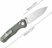 CMB18A CMB Made Knives Explorer CMB-18A – Couteau Pliant EDC Axis Lock Lame Drop Point 14C28N Manche Micarta OD Green - Livraison Gratuite