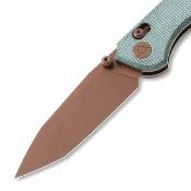 CMB22D Couteau Pliant CMB Made Knives Explorer V2 Lame Acier 14C28N Tanto Manche Micarta Vert Axis Lock - Livraison Gratuite