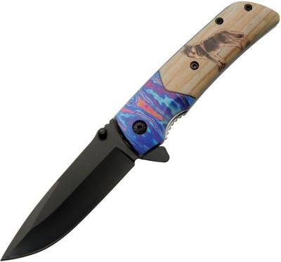 CN300564WF Lot de 3 Couteau Semi AUtomatique Rite Edge Voodoo Wolf Lame Acier Inox - Livraison Gratuite