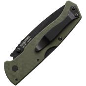 CS26WDODBK Couteau Cold Steel Air Lite OD Green Drop Point AUS-10 Black - Livraison Gratuite